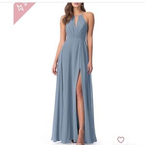 Azazie “Evalleen” dusty blue bridesmaid gown size A2